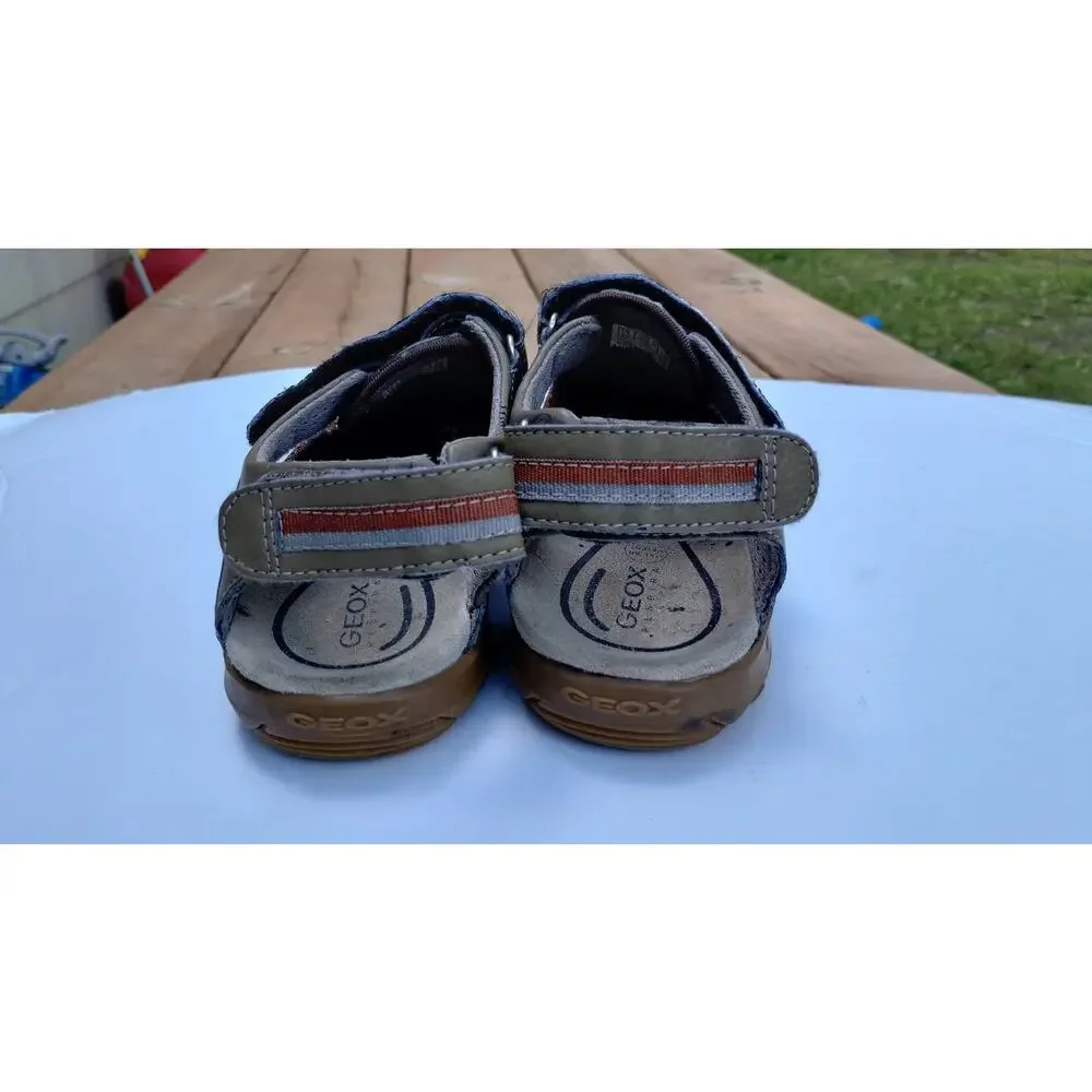 Geox KidsClosed Toe Sandals Mesh Summer Water Shoes Size 3.5 Brown/Orange